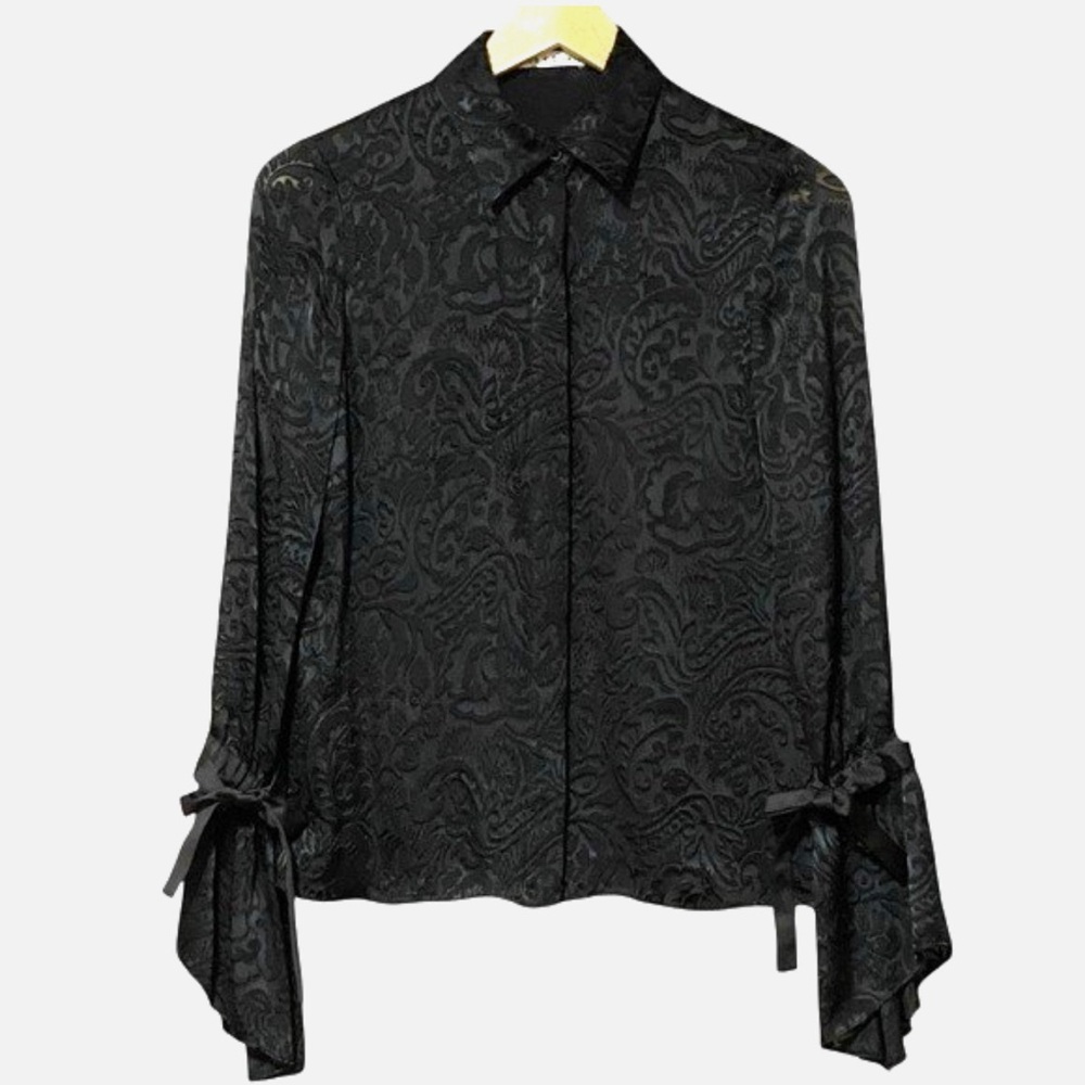 Alice + Olivia Black Paisley Blouse